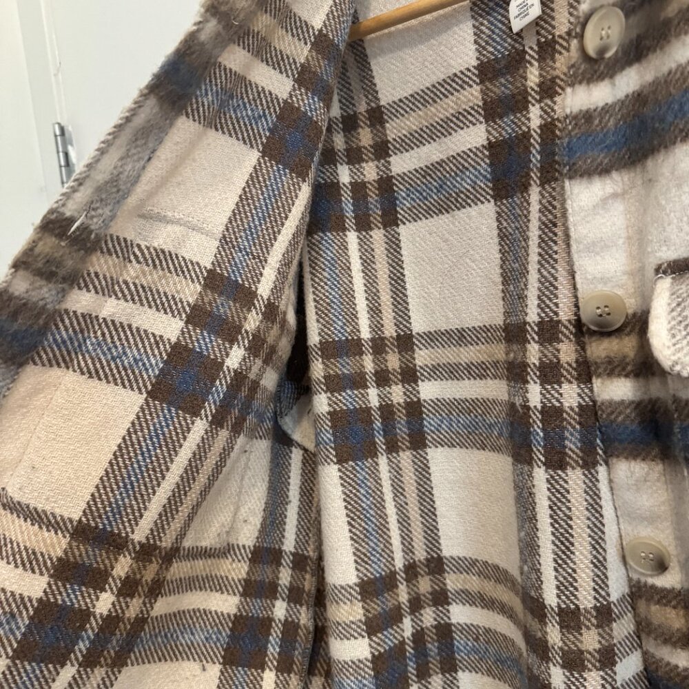 🧥 Plaid Wool Blend Shacket Coat | Size M - Picture 5 of 8